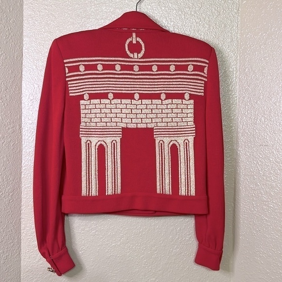ST. JOHN COLLECTION red jacket/cardigan Small - Picture 6 of 9
